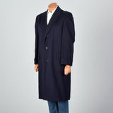 1950s Mens Wool and Cashmere Blend Navy Coat