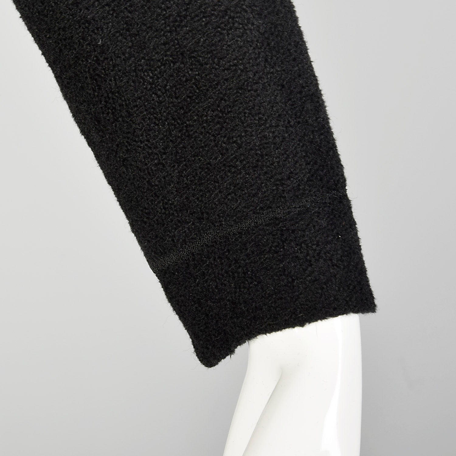 Medium 1930s Swing Coat Long Sleeve Soft Black Patch Pockets Winter