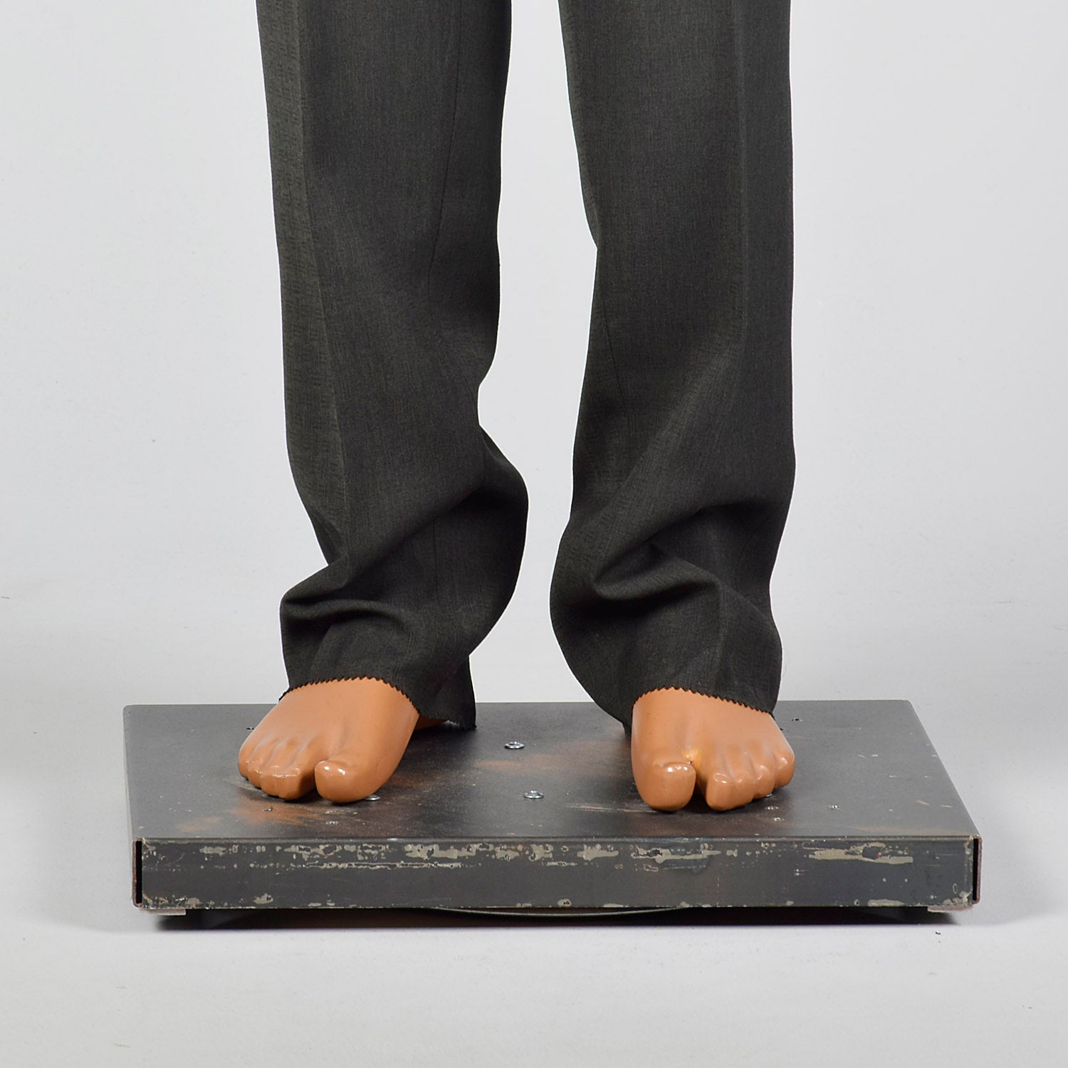 Medium 32x37 1950s Gray Flat Front Pants