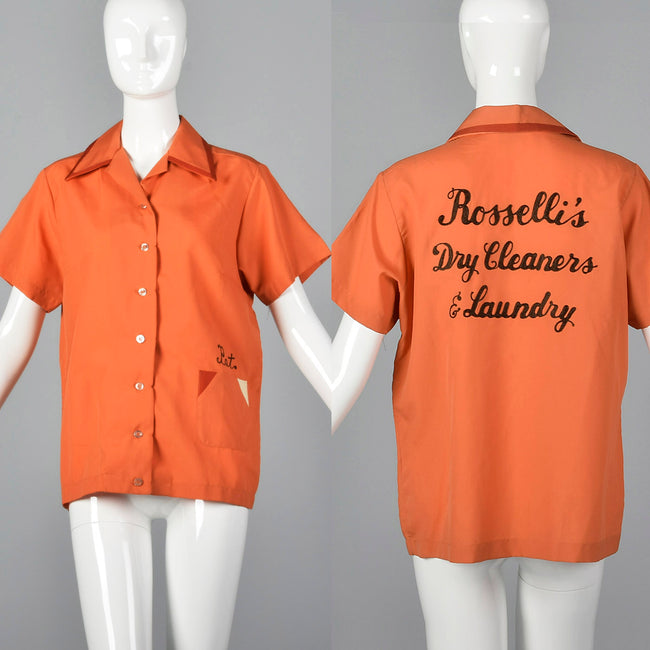 1960s Bowling Shirt with Chainstitch Embroidery