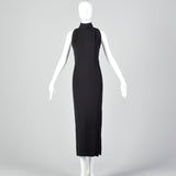 Small Galanos Late 1970s Minimalist Black Pencil Dress