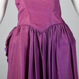 1940s Purple Taffeta Gown with Beaded Neckline