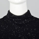 1980s Black Glitter Sack Dress