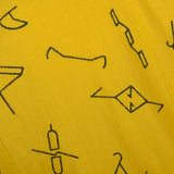 Small Yellow Jumpsuit 1980s Bright Cotton Bold Novelty Print Capri