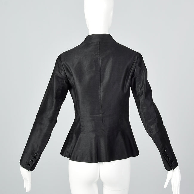 1960s Yves Saint Laurent Rive Gauche Black Button Up Jacket