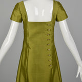 1960s Malcom Starr Green Maxi Evening Dress