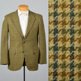1960s Mens Tweed Jacket in Gold Houndstooth