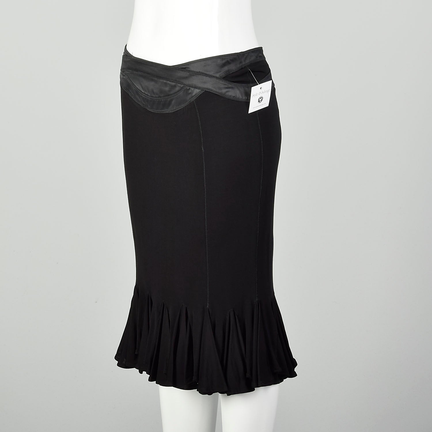 Medium Robert Cavalli Stretch Skirt Black Sexy Low Rise Just Cavalli