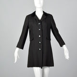 1960s Black Top Coat Style Jacket