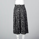 1980s Escada Gray and Black Wool Skirt
