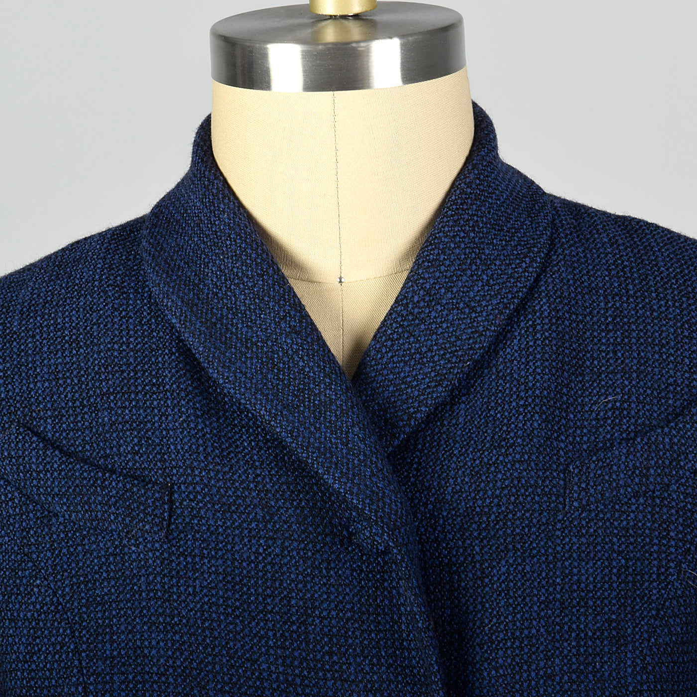 1950s Blue and Black Plaid Blazer