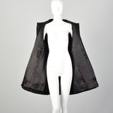 Small 1960s Mod Black Coat Double Breasted Military Style