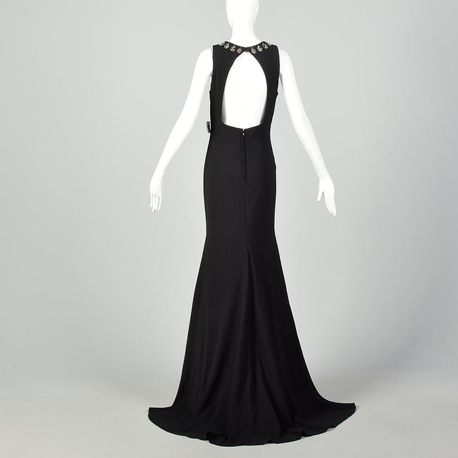 Medium Pronovias Black Mermaid Gown Sleeveless Formal Dress Keyhole Back