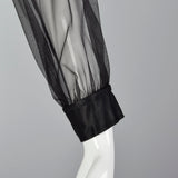 1970s Mary Quant Sheer Black Shirt