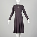 Large 1970s Pauline Trigere Long Sleeve Panel Dress