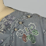 1950s Gray Print Cotton Day Dress