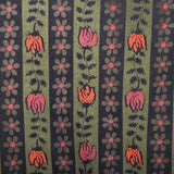 Medium 1950s Green Novelty Tulip Print Day Dress