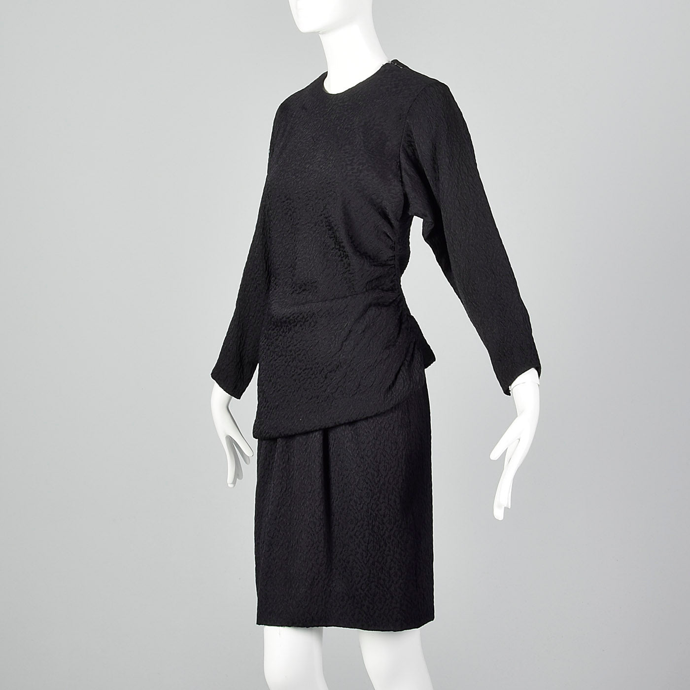 1990s Oscar de la Renta Black Two Piece Dress