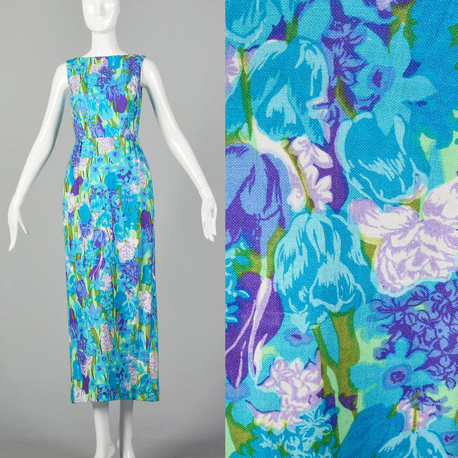 Green, Purple, Blue Floral Maxi