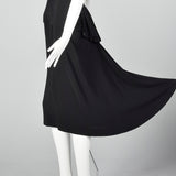 1940s Black Peplum Dress with Lace Collar and Cuffs