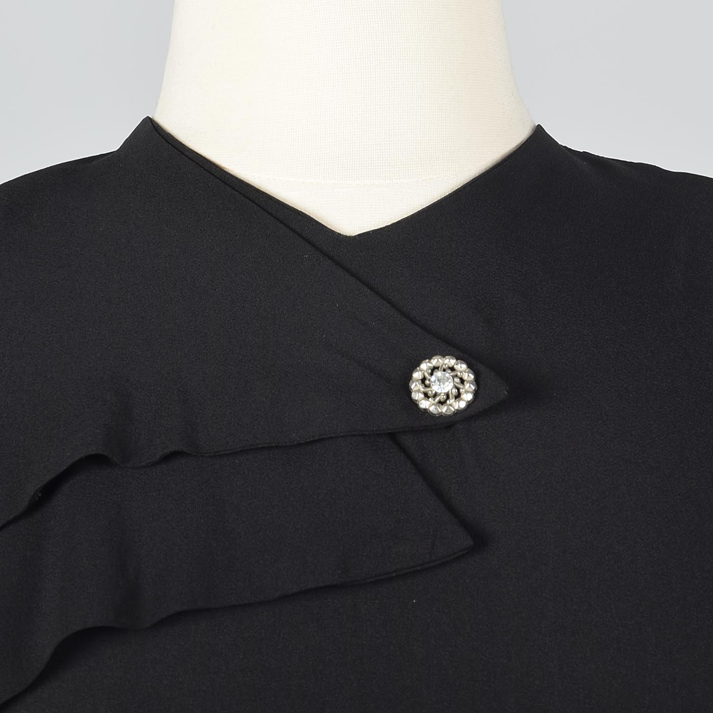 1950s Black Dress With Asymmetric Neckline