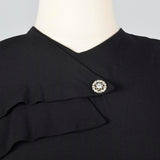 1950s Black Dress With Asymmetric Neckline