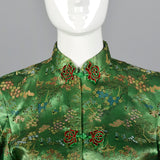 1960s Green Brocade Loungewear Set