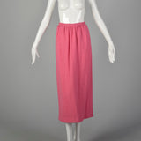 XS 1960s Pink Wool Tweed Top and Maxi Skirt Set