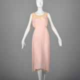 1920s Pink Nightgown with Lace Trim