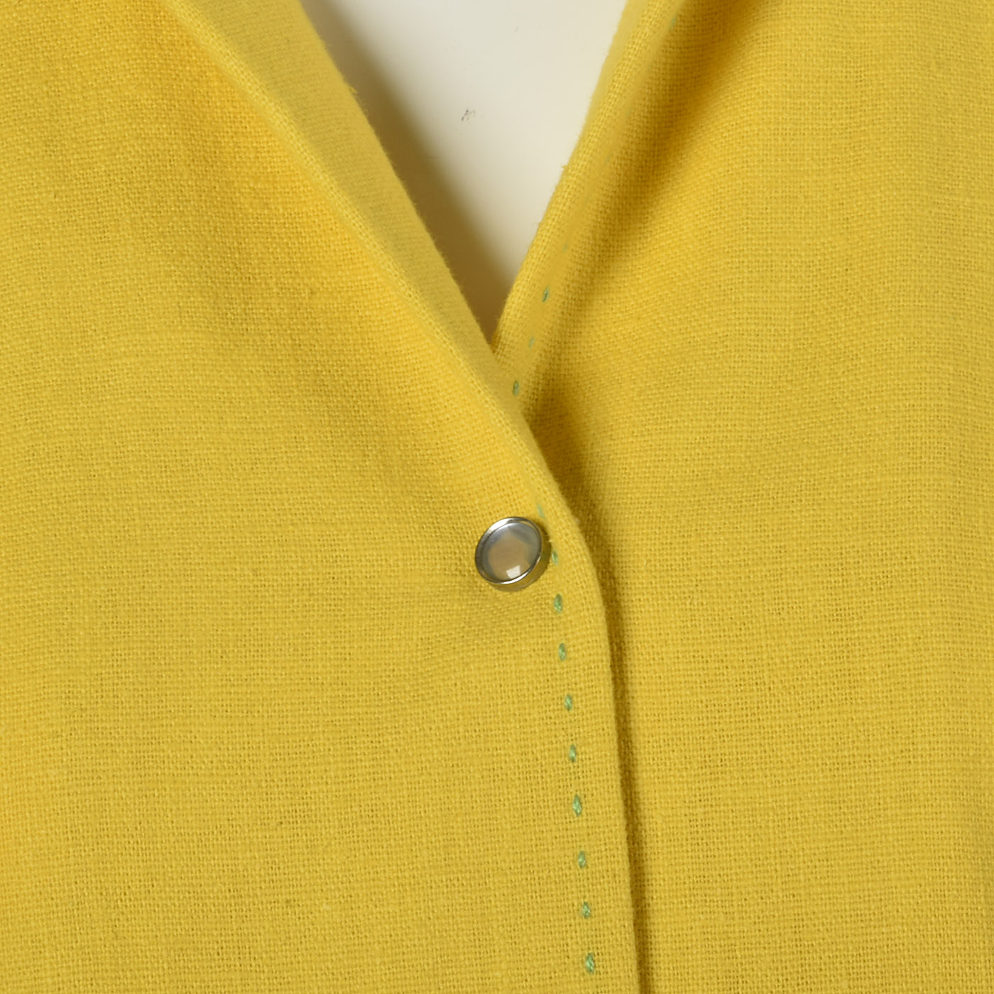 1960s Yellow Dress with Green Topstitch