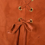 Via Veneto Orange Suede Skirt