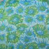 3XL 1950s Blue Floral Day Dress Green Short Sleeve Casual Volup