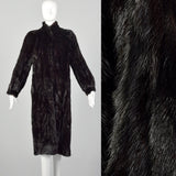 XS Black 1980s Mink Fur Coat