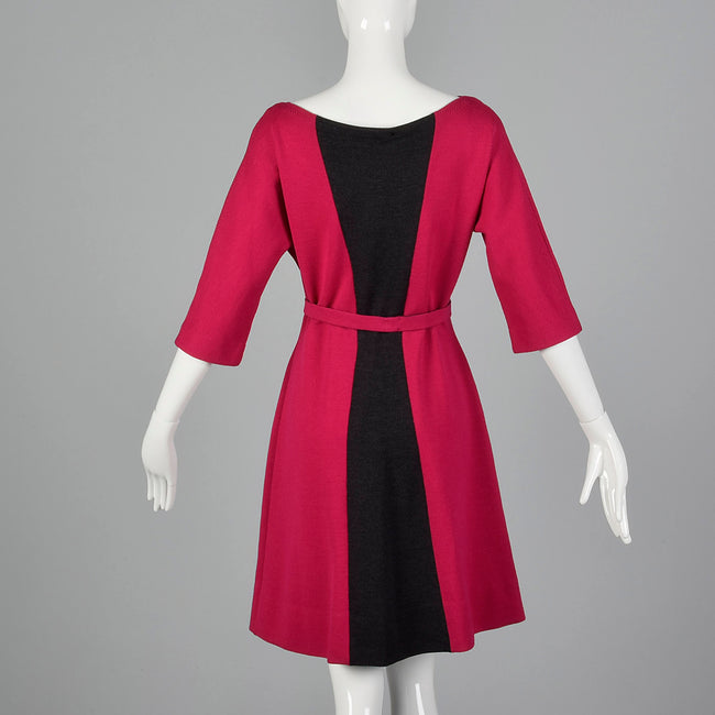 1960s Goldworm Two Tone Wool Knit Dress