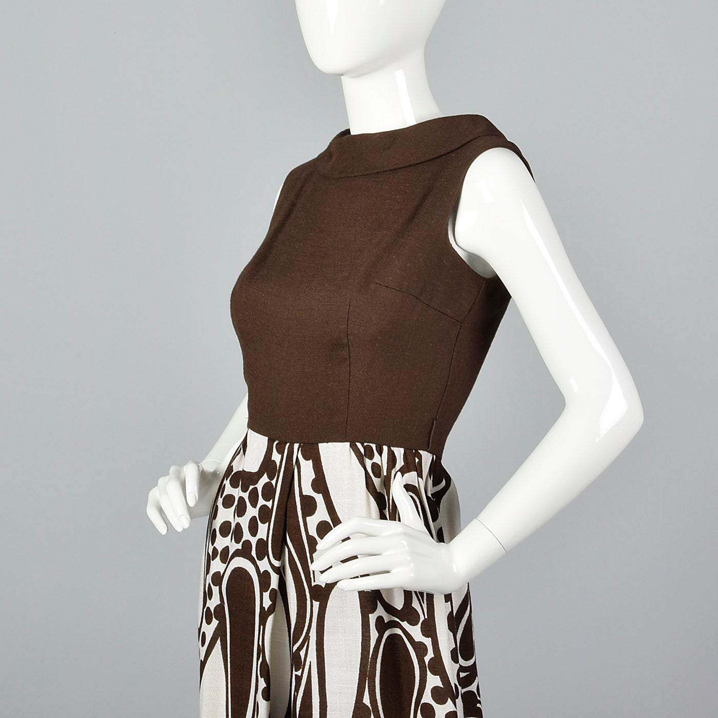 1970s Brown Paisley Jumpsuit
