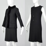 1960s Black Dress and Jacket Set