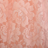 Medium 1980s Pink Lace Puff Sleeve Trumpet Skirt Formal Evening Prom Dress