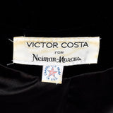 1980s Victor Costa Black Velvet Cocktail Dress with Bolero Jacket