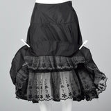 1950s Anne Fogarty Black Half Slip with Interior Lace Hem