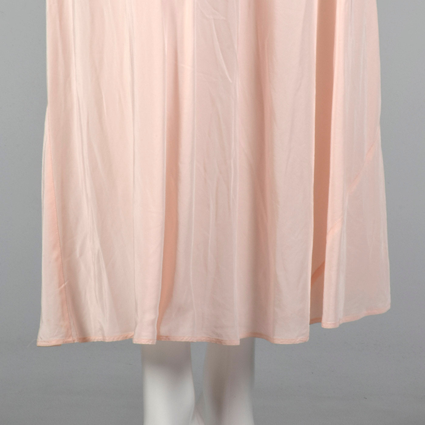 1940s Pink Rayon Nightgown with Lace Detail