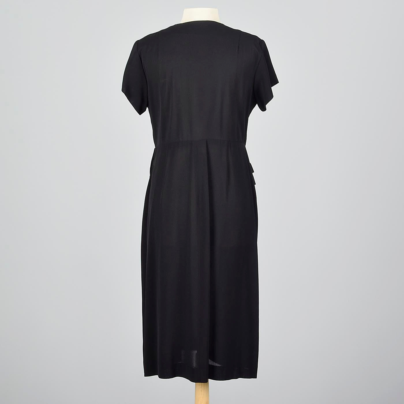 1950s Black Dress with Beaded Loops and Sash
