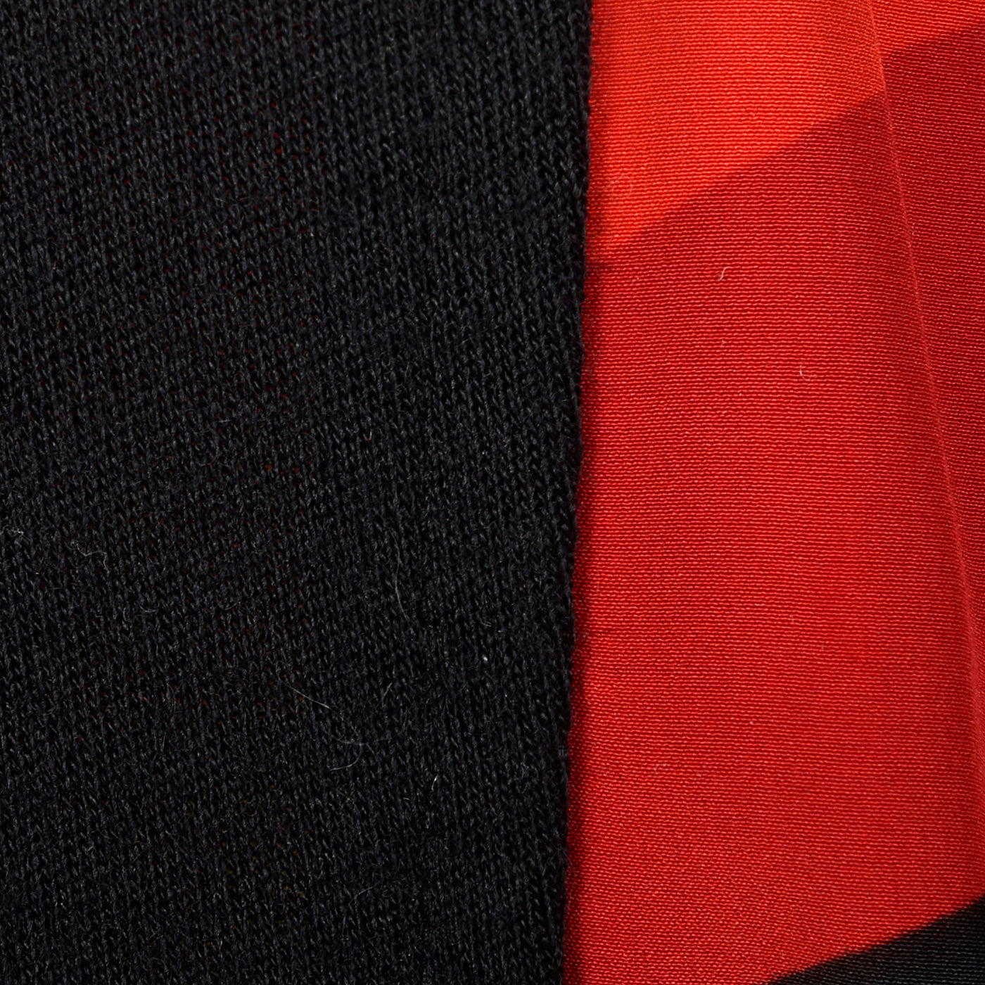 1980s Black Knit Dress with Colorful Silk Batwing Sleeves