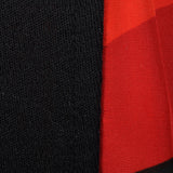 1980s Black Knit Dress with Colorful Silk Batwing Sleeves