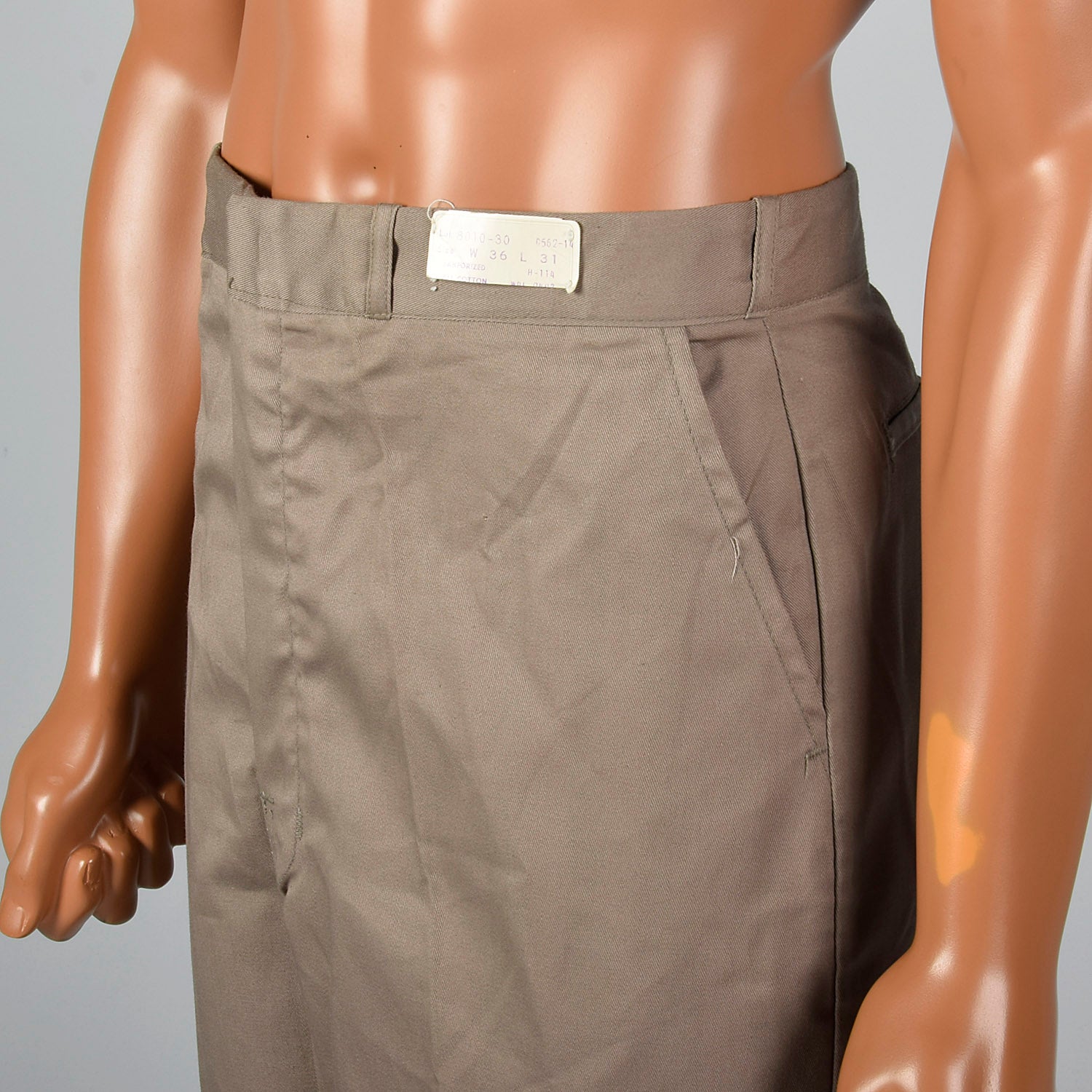 Large 1960s Deadstock Sanforized Cotton Brown Pants