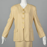 1980s Louis Feraud Beige Skirt Suit