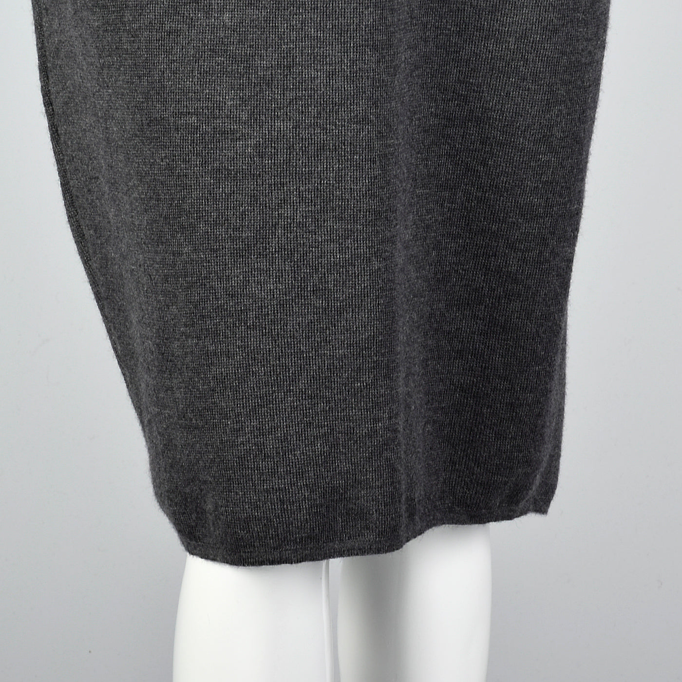 1980s Ferragamo Gray Sweater Dress with Signature Buttons