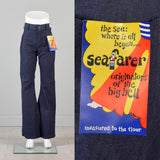 30x33.5 Slim Deadstock Seafarer Bellbottom Jeans High Waist Indigo Denim