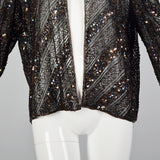 Large 1970s Beaded Open Front Top