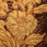 1950s Brown Dress with Lace Applique