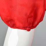 1980s Red Party Dress with Polka Dots